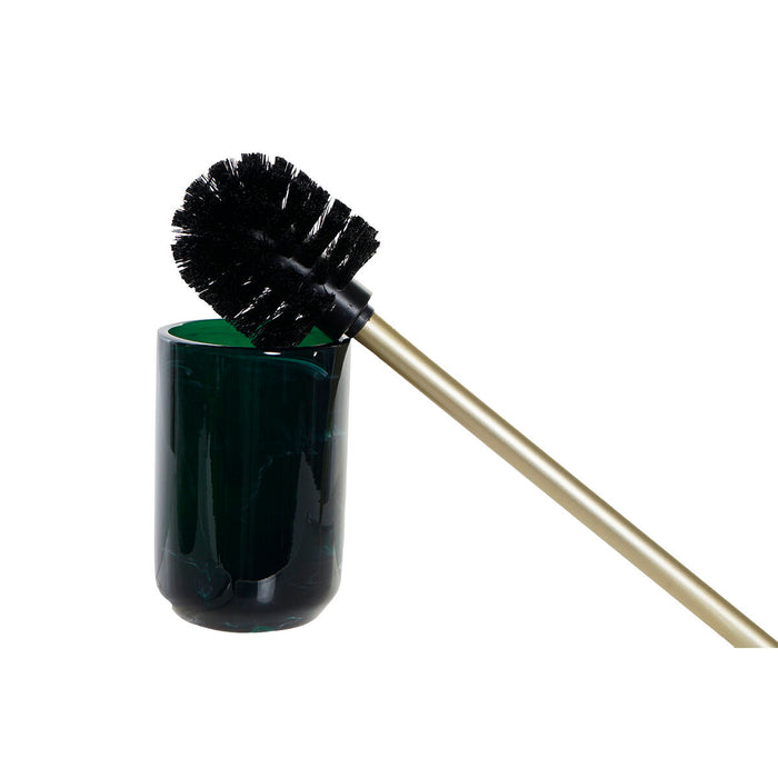Perie pentru toaletă DKD Home Decor Verde Gri Rășină Marmură 9 x 9 x 37 cm (2 Unități)