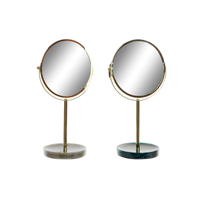 Oglindă cu Efect de Mărire DKD Home Decor 18 x 13 x 32 cm Metal Rășină (2 Unități)
