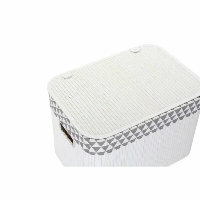 Set de Coșuri DKD Home Decor Poliester Bumbac MDF Bambus (51 x 35 x 33 cm)