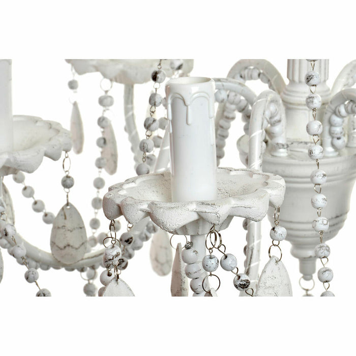 Lustră DKD Home Decor Alb Metal Brad Plastic 40 W Romantic murat 58 x 58 x 56 cm