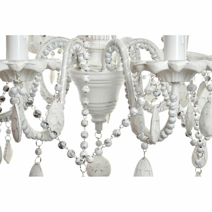 Lustră DKD Home Decor Alb Metal Brad Plastic 40 W Romantic murat 58 x 58 x 56 cm