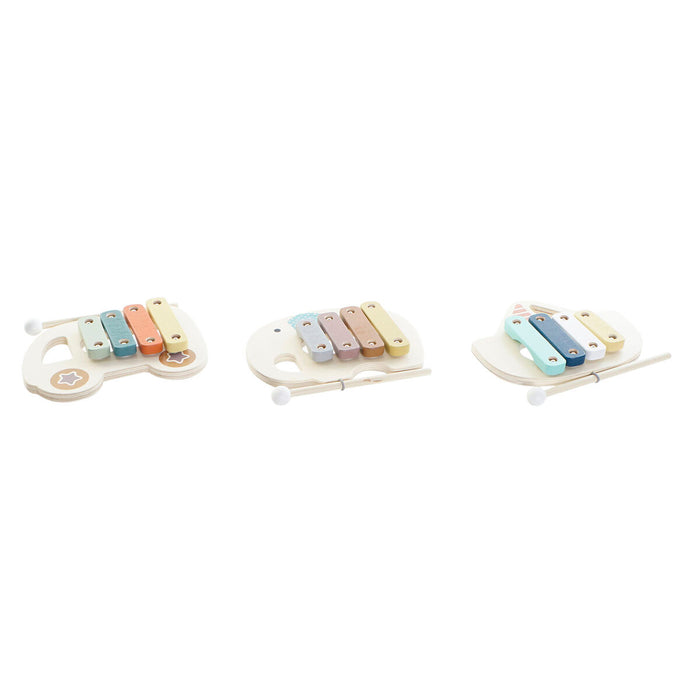 Xilofon DKD Home Decor Lemn Metal Plastic 19 x 14,5 x 3 cm (3 Piese)