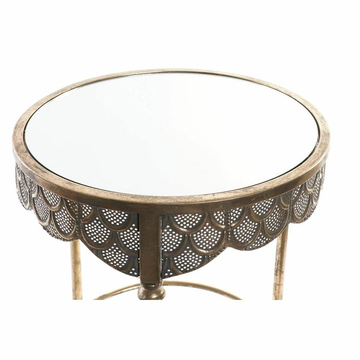 Masa laterală DKD Home Decor Oglindă Argintiu Metal (39 x 39 x 61 cm)
