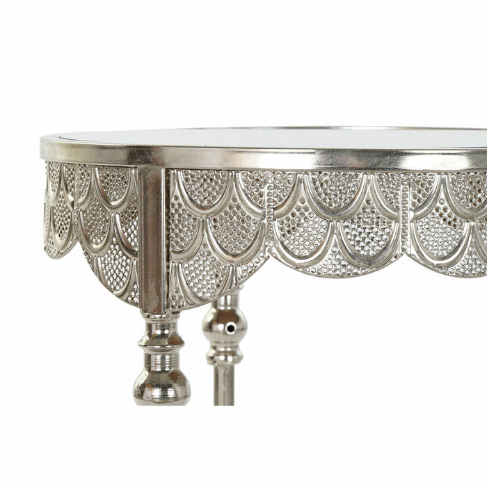Masa laterală DKD Home Decor Oglindă Argintiu Metal (39 x 39 x 61 cm)