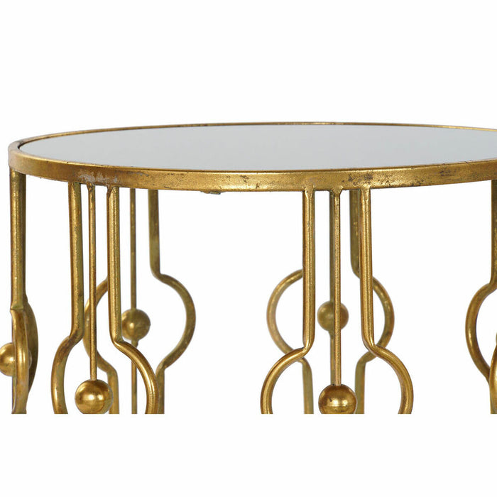 Masa laterală DKD Home Decor Oglindă Negru Metal Lengvas varis (39 x 39 x 55 cm) (2 pcs)