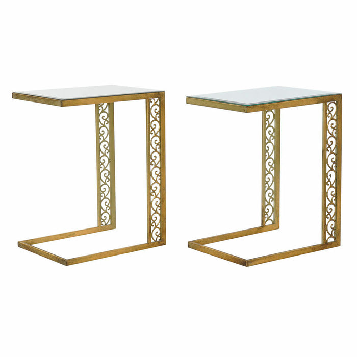 Masa laterală DKD Home Decor Cupru Metal Oglindă 42 x 32 x 55 cm