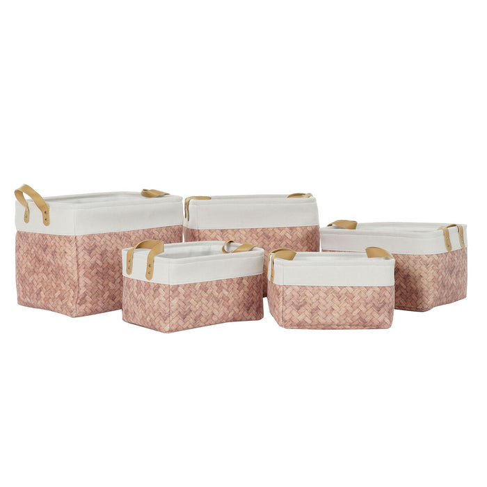 Set de Coșuri DKD Home Decor Pânză Poliester (40 x 30 x 32 cm)