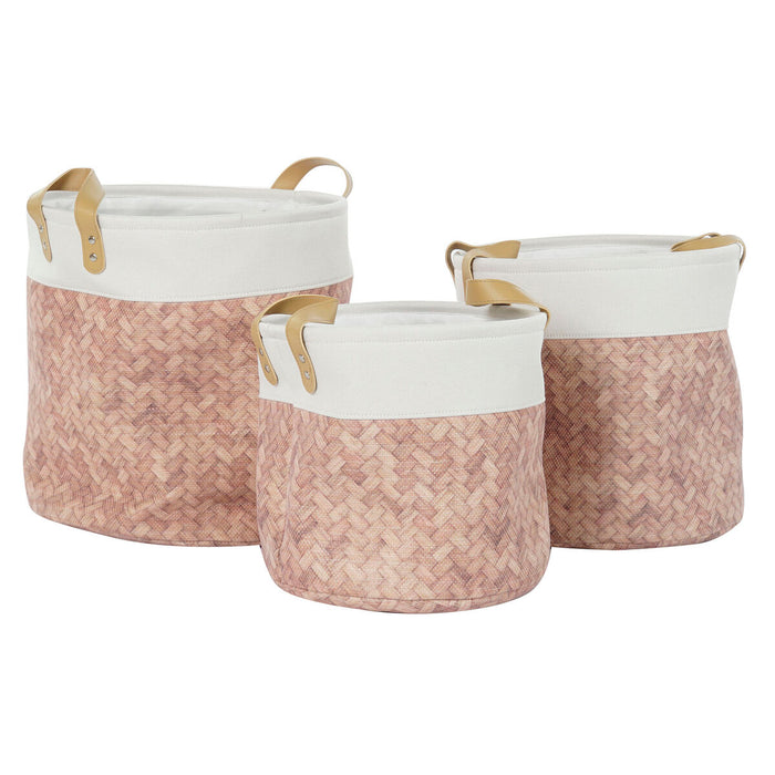 Set de Coșuri DKD Home Decor Pânză Poliester 34 x 34 x 35 cm