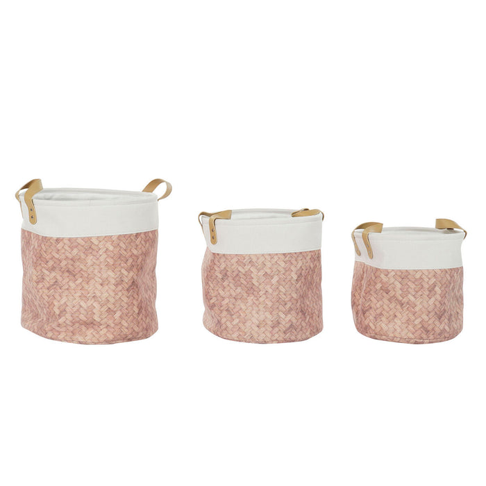 Set de Coșuri DKD Home Decor Pânză Poliester 34 x 34 x 35 cm