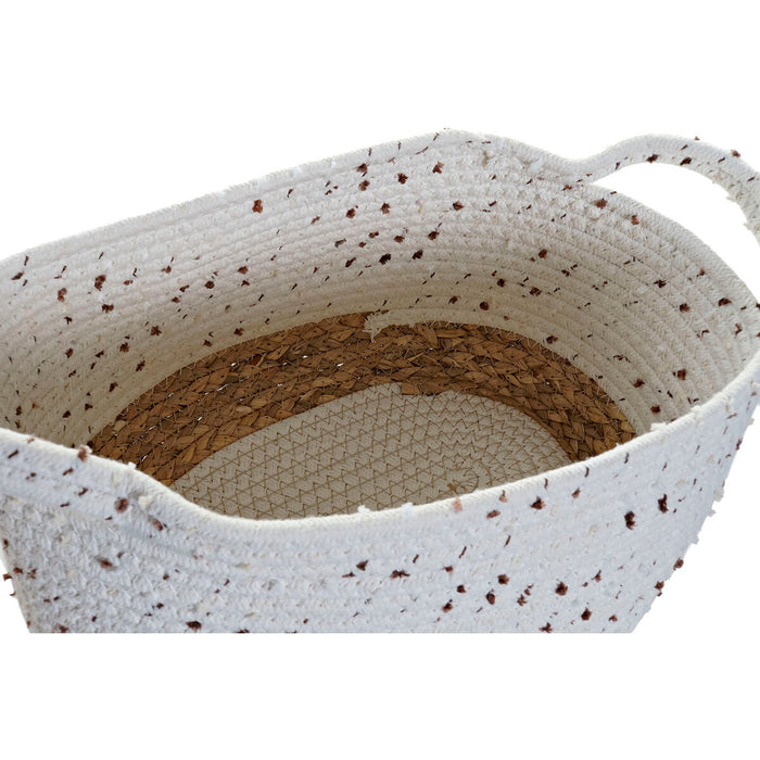 Set de Coșuri DKD Home Decor Bumbac Boho Stuf (36 x 26 x 42 cm) (3 Piese)