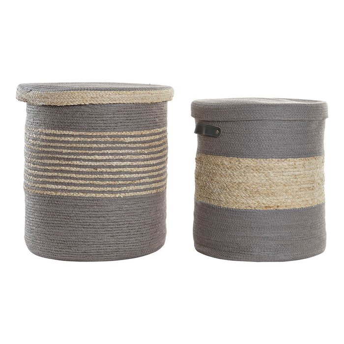 Set de Coșuri DKD Home Decor Hârtie 40 x 40 x 44 cm Boho