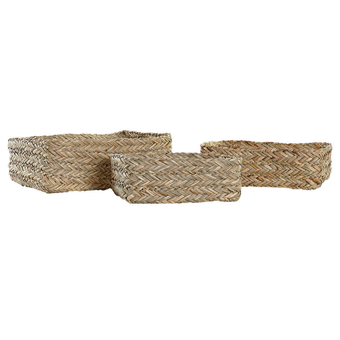 Set de Coșuri DKD Home Decor Fibră naturală (39 x 24 x 15 cm)
