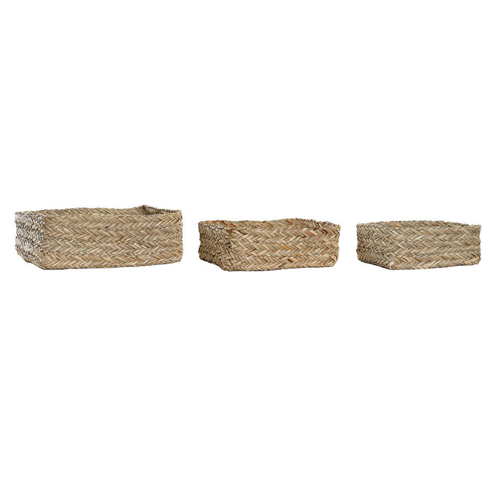Set de Coșuri DKD Home Decor Fibră naturală (39 x 24 x 15 cm)