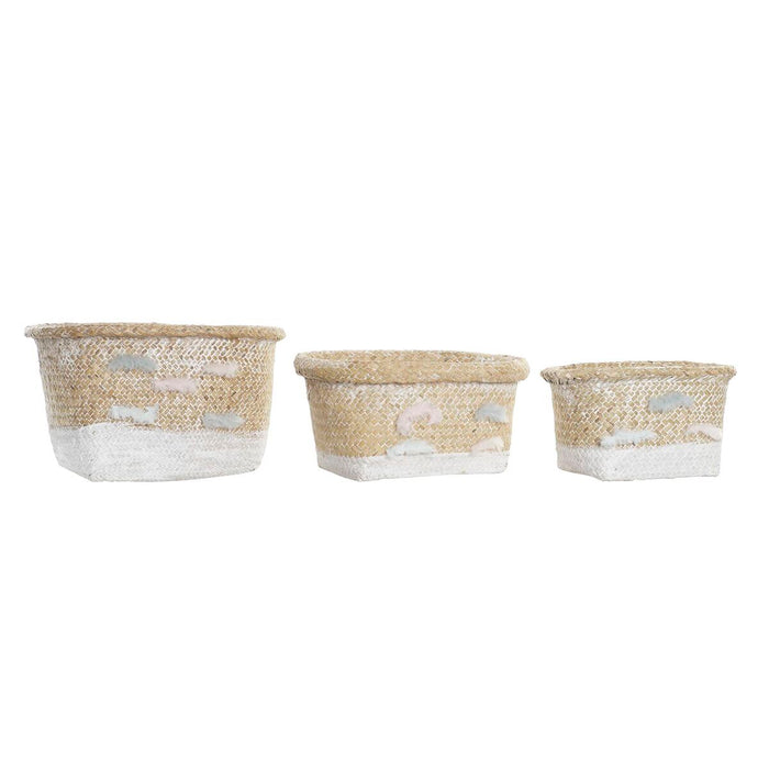 Set de Coșuri DKD Home Decor Poliester Fibră (34 x 26 x 18 cm)