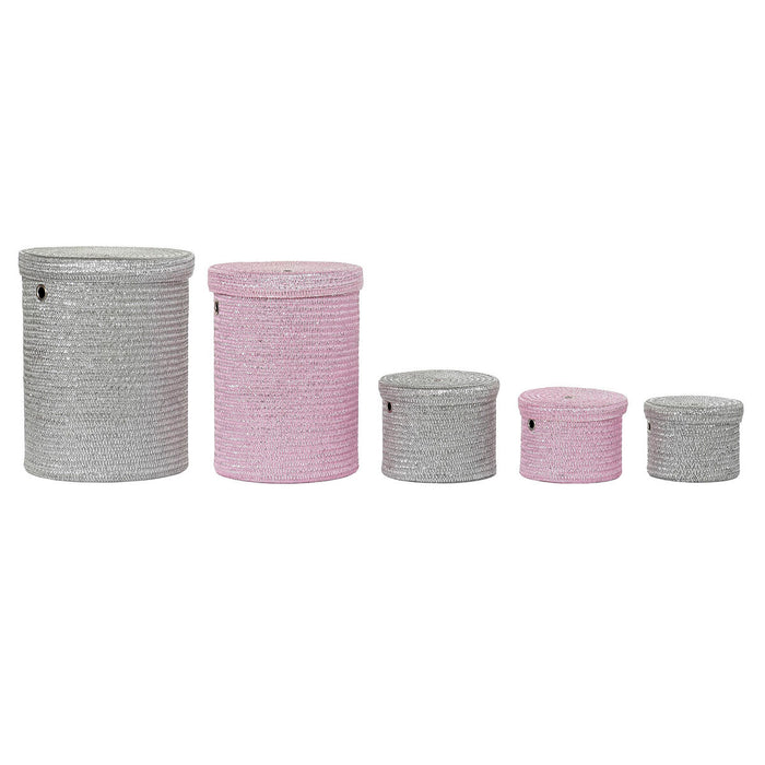 Set de Coșuri DKD Home Decor polipropilenă (42 x 42 x 50 cm) (5 pcs)