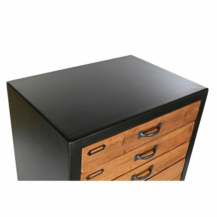 Dulap cu Sertare DKD Home Decor Brad Natural Negru Vintage (57 x 40 x 111 cm)