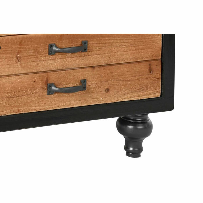 Dulap cu Sertare DKD Home Decor Brad Natural Negru Vintage (57 x 40 x 111 cm)