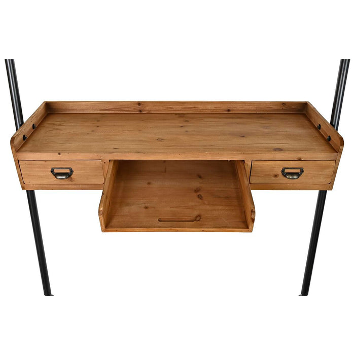 Raft DKD Home Decor Brad Natural Metal Gri închis 2 Rafturi (123 x 40 x 198 cm)