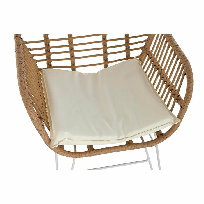 Cuşcă DKD Home Decor Geam Metal Poliester ratan sintetic Ratan Grădină (56 x 57,5 x 82 cm) (3 pcs)