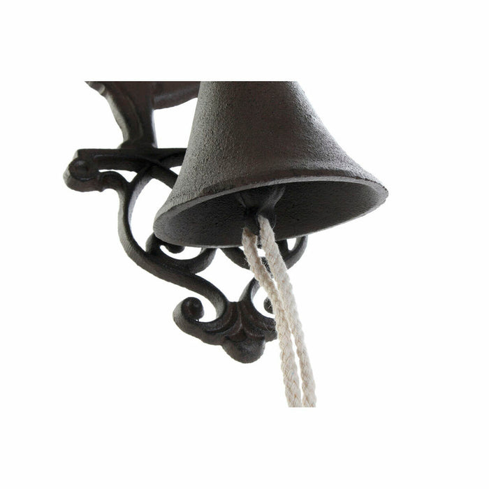Clopot DKD Home Decor Cric Câine Maro Maro închis Въже Fier 14 x 15 x 24 cm (2 Unități)