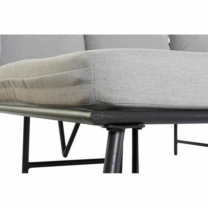 Canapea de Grădină DKD Home Decor Negru Metal Aluminiu Въже 30 x 40 cm 192 x 163 x 86 cm