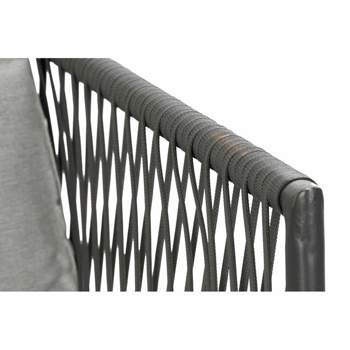 Canapea de Grădină DKD Home Decor Negru Metal Aluminiu Въже 30 x 40 cm 192 x 163 x 86 cm