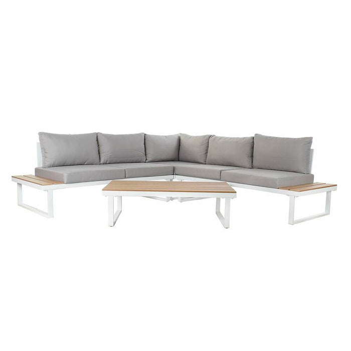 Canapea de Grădină DKD Home Decor Gri Rășină Oțel 231 x 219 x 74 cm 231 x 231 x 74 cm