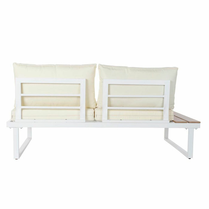 Canapea de Grădină DKD Home Decor Bej Lemn Poliester Oțel (231 x 219 x 74 cm)