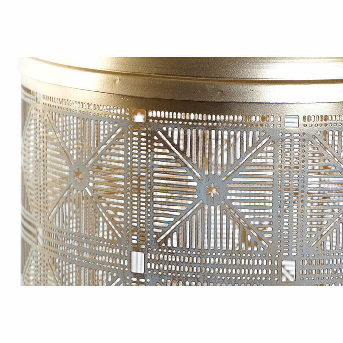 Set de Suporturi de Lumânări DKD Home Decor (3 pcs) Auriu* Metal Въже (23 x 23 x 42 cm)