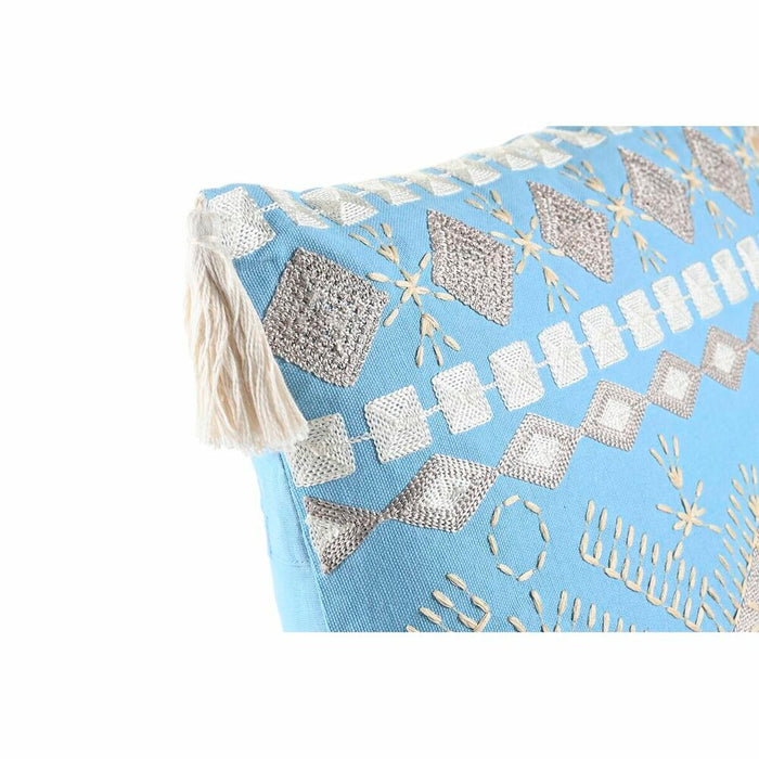 Pernă DKD Home Decor 40 x 15 x 40 cm Albastru Alb