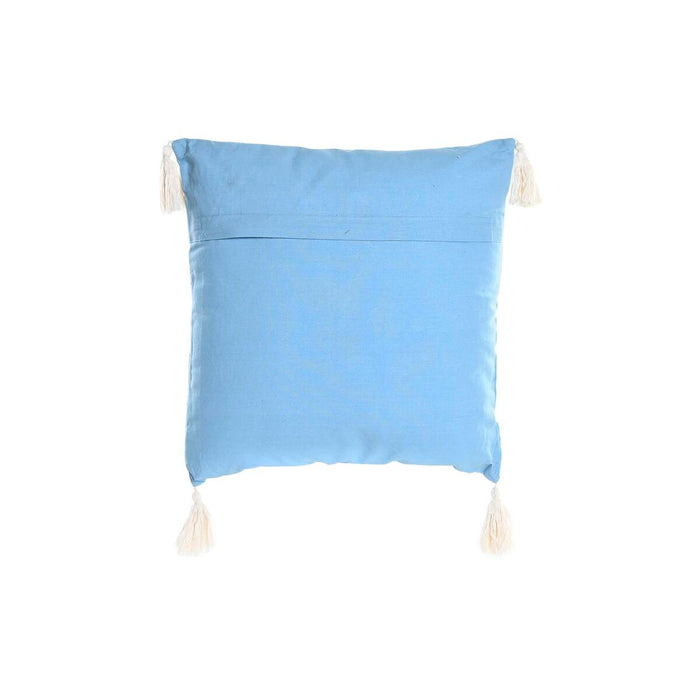 Pernă DKD Home Decor 40 x 15 x 40 cm Albastru Alb