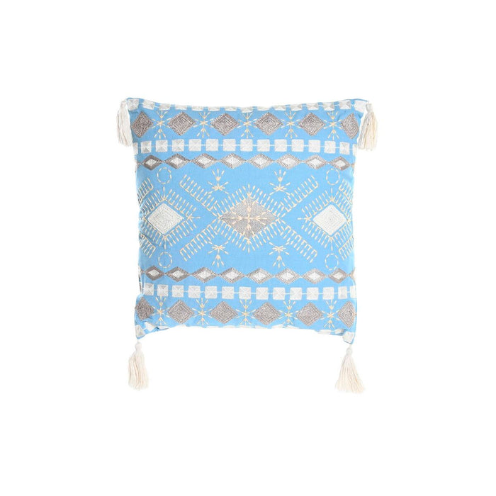 Pernă DKD Home Decor 40 x 15 x 40 cm Albastru Alb
