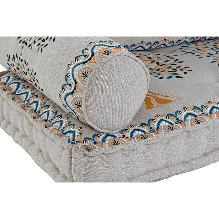 Fotoliu DKD Home Decor 88 x 53 x 8 cm Bej Albastru Galben