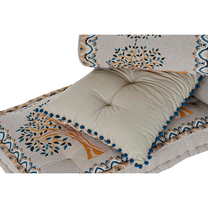 Fotoliu DKD Home Decor 88 x 53 x 8 cm Bej Albastru Galben