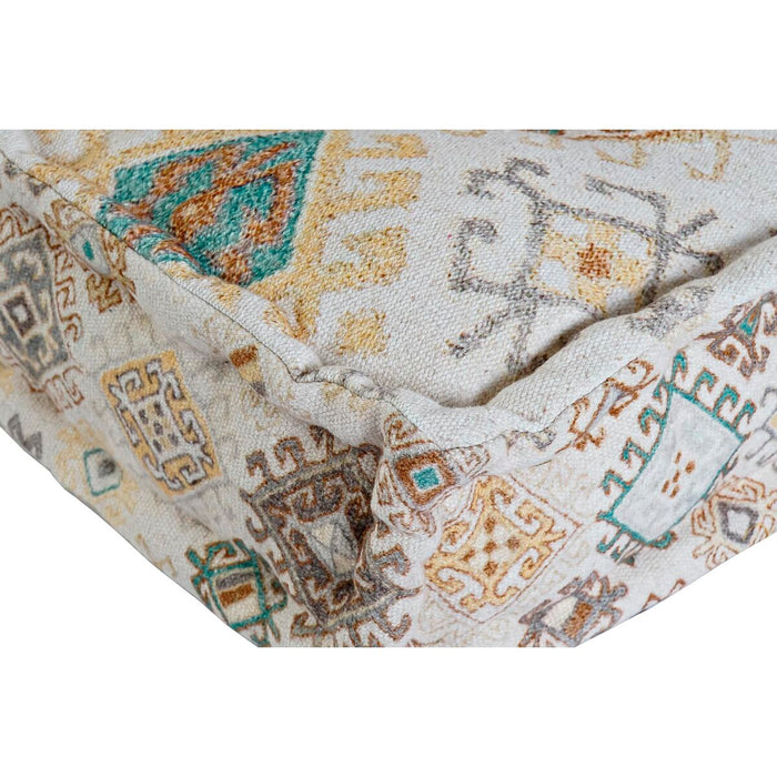 Canapea cu 2 Locuri DKD Home Decor Bej Maro Bumbac Galben (145 x 76 x 13 cm)