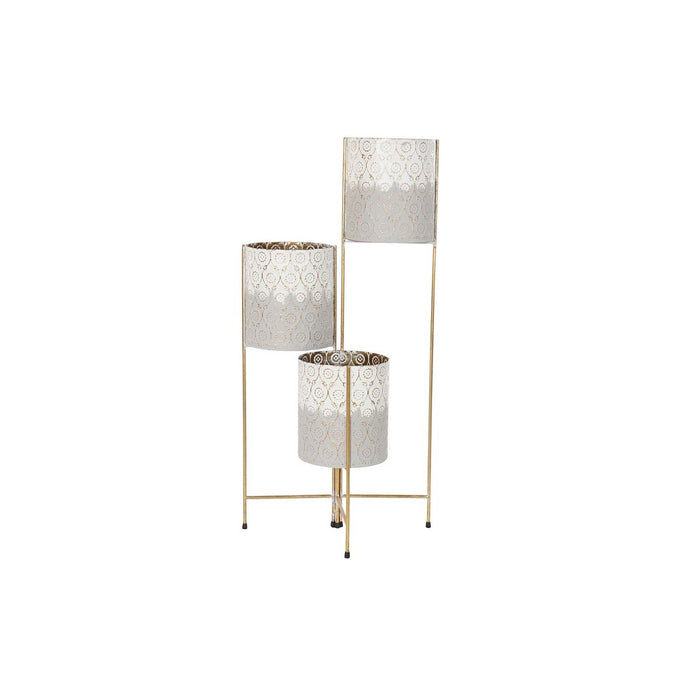 Ghiveci DKD Home Decor Gri Auriu* Metal Alb Bicolor Fier (45 x 33 x 92,8 cm)