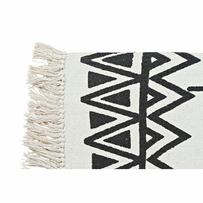 Covor DKD Home Decor 160 x 250 x 0,7 cm Negru Poliester Bumbac Alb Ikat Boho