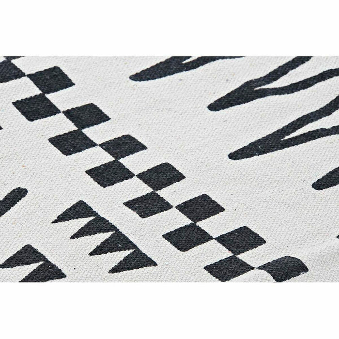 Covor DKD Home Decor 160 x 250 x 0,7 cm Negru Poliester Bumbac Alb Ikat Boho