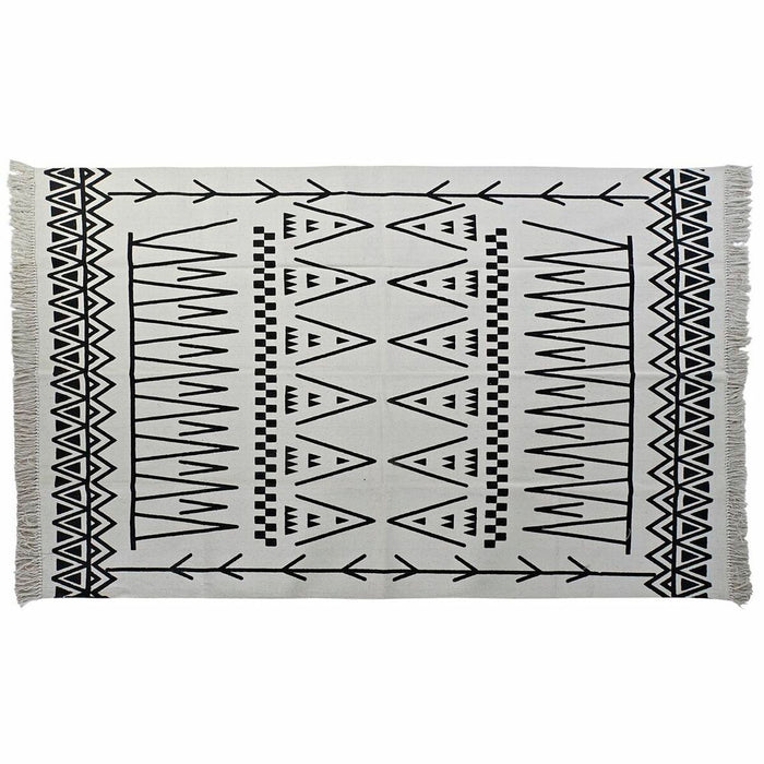 Covor DKD Home Decor 160 x 250 x 0,7 cm Negru Poliester Bumbac Alb Ikat Boho