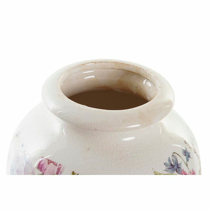 Vază DKD Home Decor Alb Verde Castaniu Gresie 18 x 18 x 25 cm