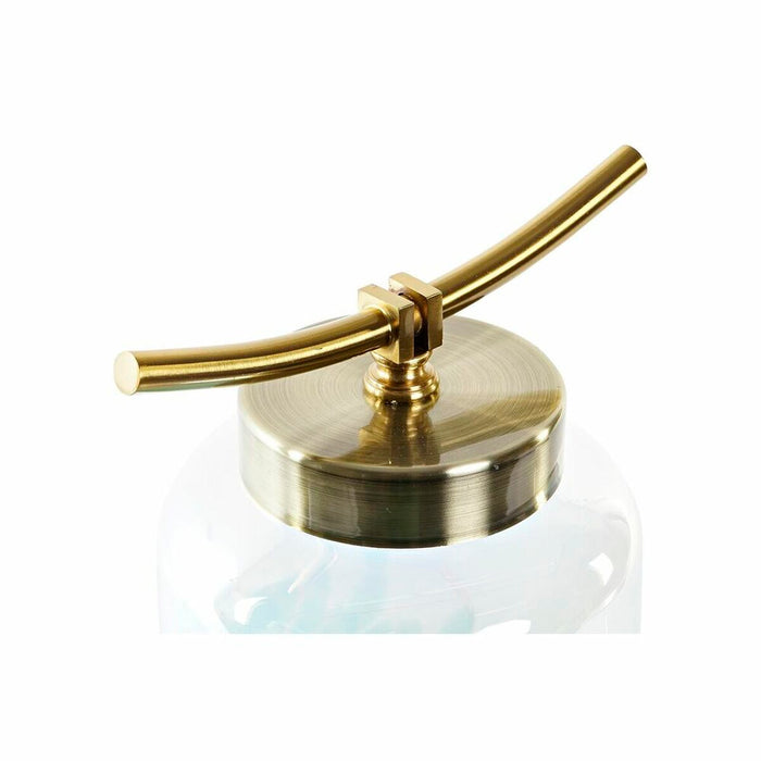 Vază DKD Home Decor Geam Albastru Auriu* Metal Mediterană (19 x 15 x 33 cm) (Ø 14 cm)