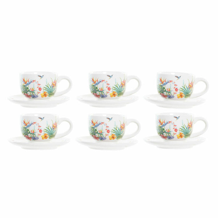 Set de Căni de Cafea DKD Home Decor Multicolor 180 ml Dolomite