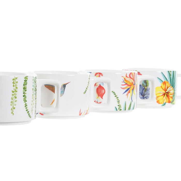Set de Căni de Cafea DKD Home Decor Multicolor Dolomite 4 Piese 260 ml