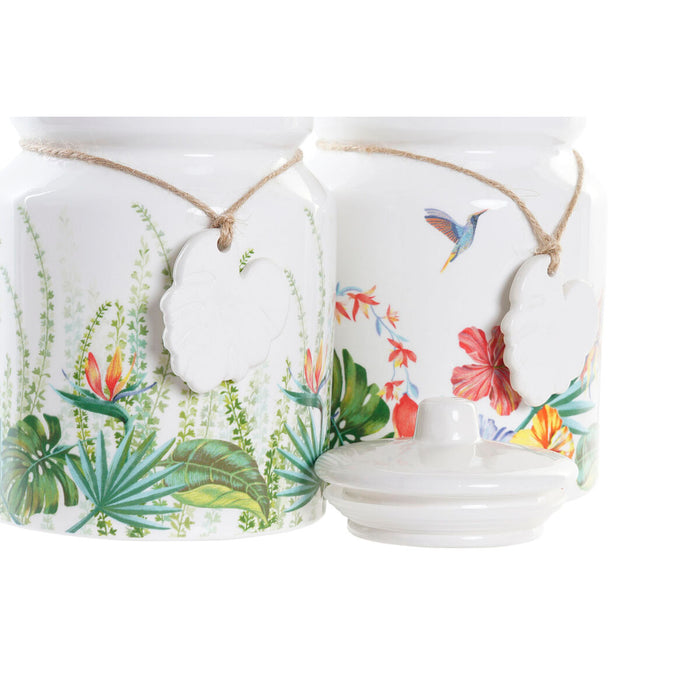 Staniu DKD Home Decor Grădină Multicolor Tropical 15 x 15 x 21 cm (2 Unități)