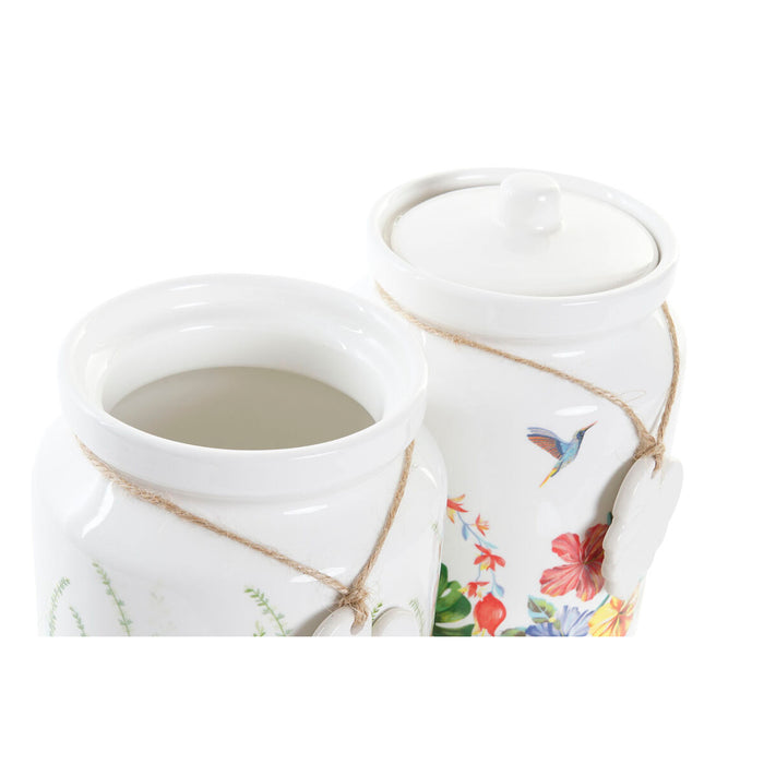 Staniu DKD Home Decor Grădină Multicolor Tropical 15 x 15 x 21 cm (2 Unități)