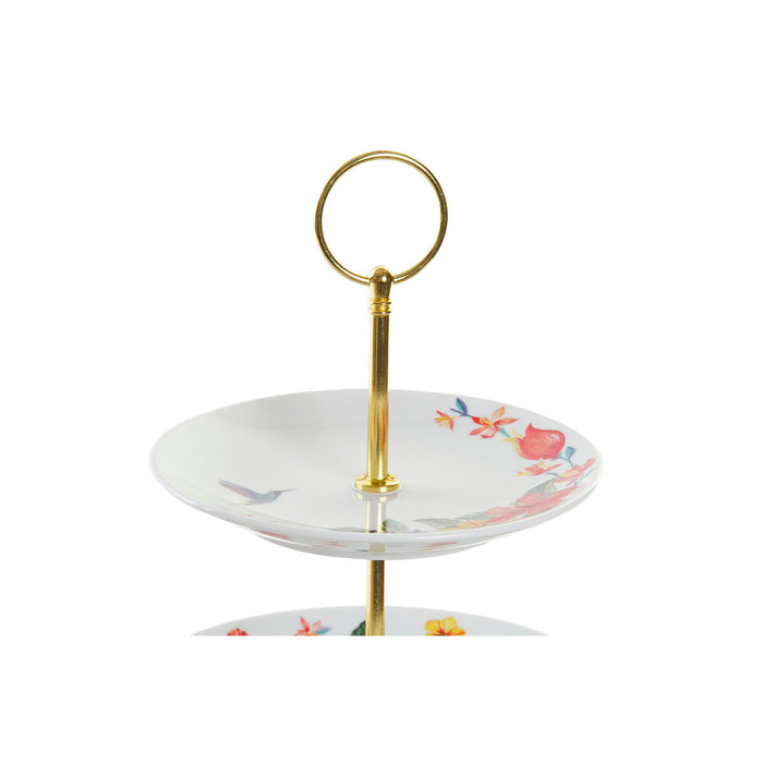 Fructieră DKD Home Decor Multicolor Metal Porțelan 27 x 27 x 34 cm