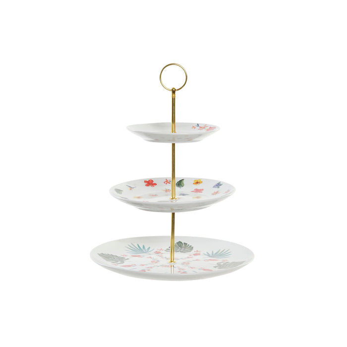 Fructieră DKD Home Decor Multicolor Metal Porțelan 27 x 27 x 34 cm