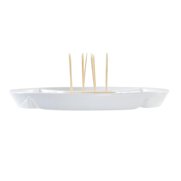 Tavă pentru gustari DKD Home Decor Albastru Natural Bambus Gresie Mediterană 23,5 x 23,5 x 7 cm