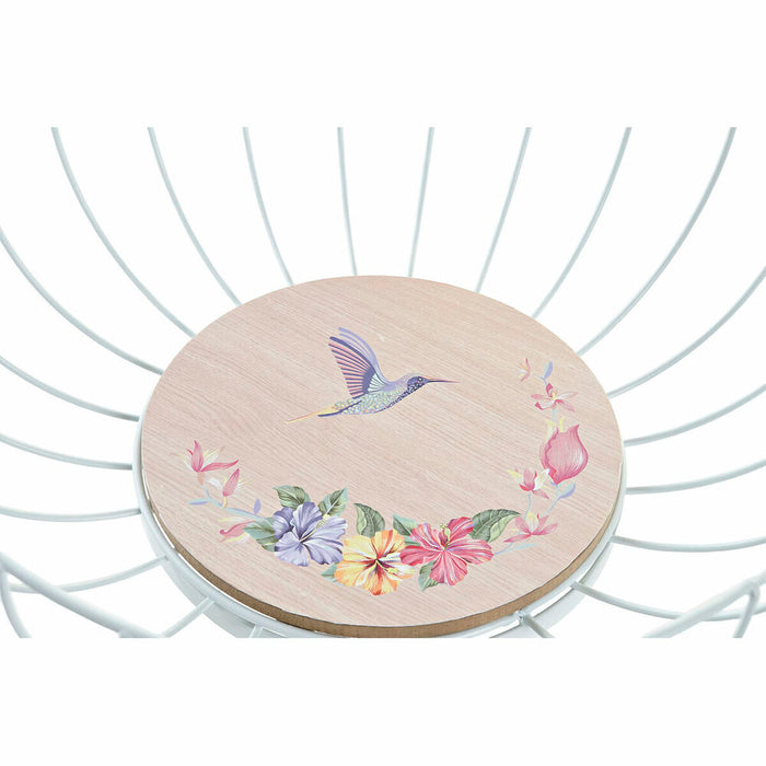 Fructieră DKD Home Decor Multicolor Metal Lemn MDF 28 x 28 x 11 cm (2 Unități)