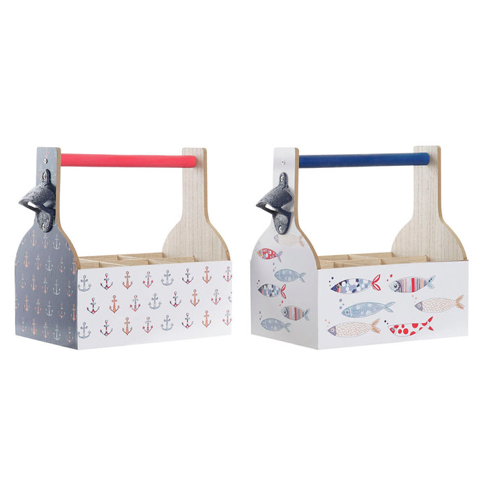 Suport pentru Sticle DKD Home Decor Multicolor Lemn MDF 27 x 16,5 x 25,5 cm (2 Unități)